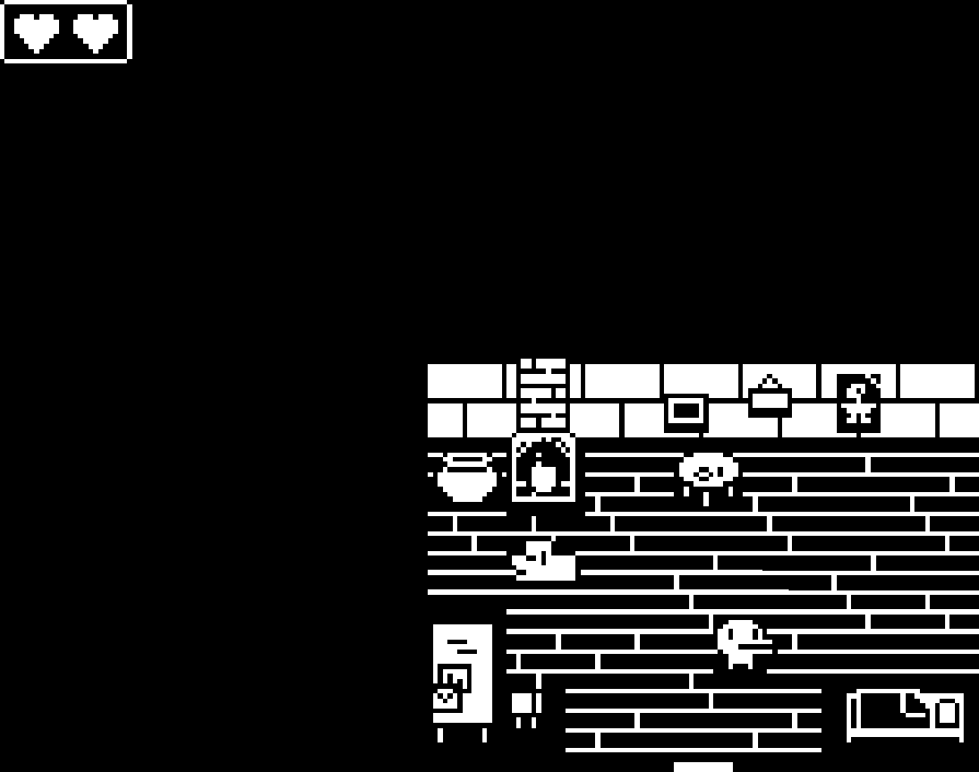 Simple black and white graphics.