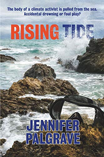 Crashing waves on the shore make up this book cover.